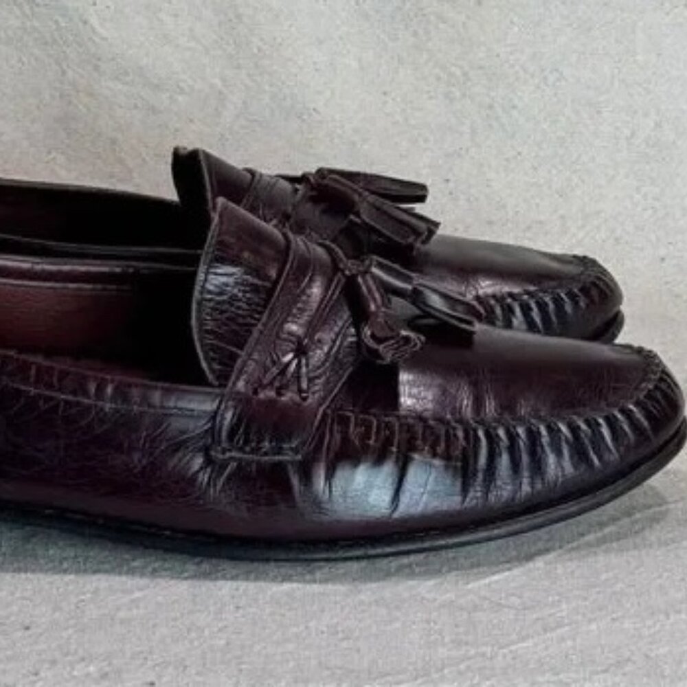 Burgundy Leather Loafers for Men